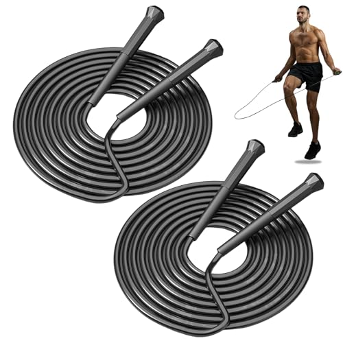 10 ft Speed Jump Rope with Handle, Adjustable Skipping Rope for Men Women, 3 oz Ultra-light Professional Fitness Boxing Cross Fit Exercises Gym Cardio Endurance Training Lovers (Black) - color: 2 Black