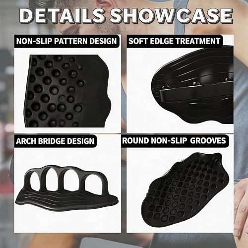 Anti-Slip Workout Grips, Charcoal Gray Gym Grips for Men Women, Anti-Slip Palm Protector Pads for Weight Lifting, Deadlift, Pull Up Bar, Strength Training