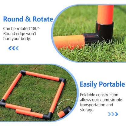 Hurdles Training Equipment for Track, Football Agility Training Equipment, 5 Pack Different Height Hurdles, 360° Rotation, Ideal for Athletic Jumping, Speed Drills (Yellow) - color: Yellow