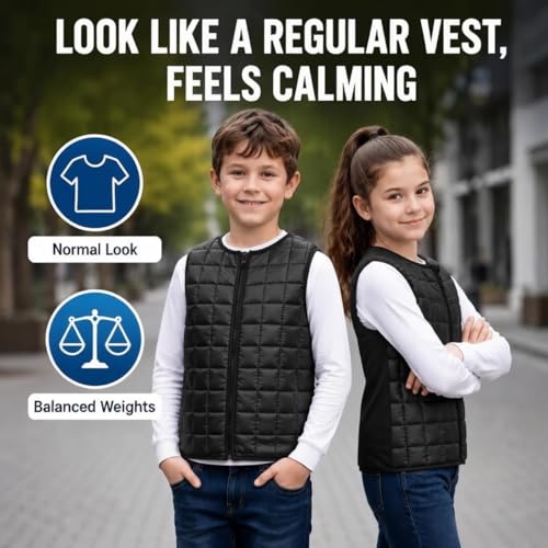 Weighted Vest for Kids, Sensory Support for Children with 2lb Weights, Breathable & Washable for Active Play (Grey) - size: Small(Ages 2-5)