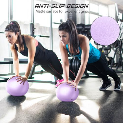 Cikyner Soft Pilates Ball, Small Exercise Ball 9 Inch Mini Gym Ball with Inflatable Straw, Suitable for Pilates, Yoga, Full Body Training, Physical Therapy and Balance improving at Home