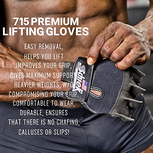Schiek Sports 715 Premium Gel Lifting Gloves - Exercise Equipment Gloves - size: XX-Large