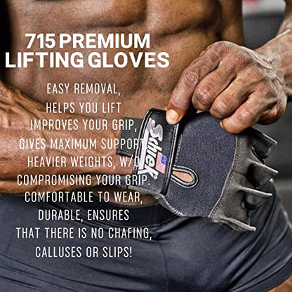 Schiek Sports 715 Premium Gel Lifting Gloves - Exercise Equipment Gloves - size: Small