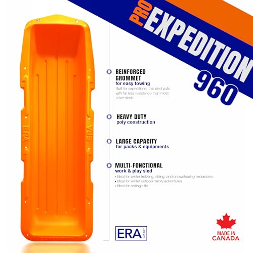 ERA Expedition Pro Utility Sled – Heavy Duty Sled for Hauling Equipment, Orange