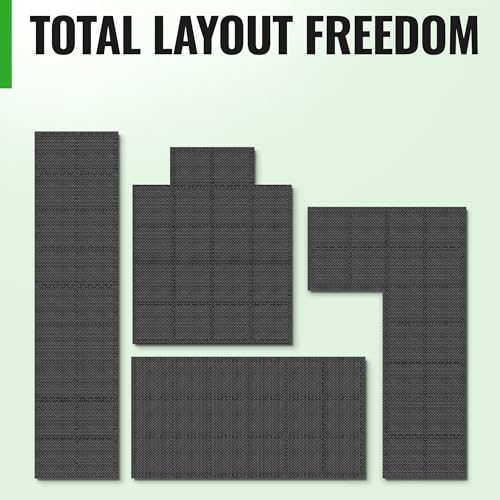 Floor Protection Mat with 18 sqft [12.6" x 12.6"] – Extra Thick Floor Mats [20% More Protection] – Non-Slip Protective Mats for Home Gym