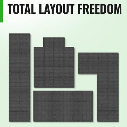 Floor Protection Mat with 18 sqft [12.6" x 12.6"] – Extra Thick Floor Mats [20% More Protection] – Non-Slip Protective Mats for Home Gym