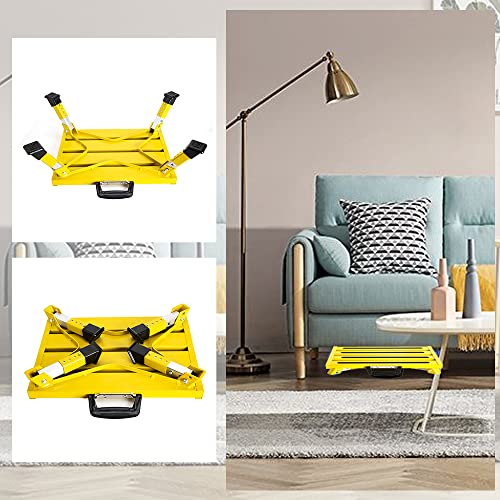 Homeon Wheels Adjustable Aluminum RV Step Stool, Folding Non-Slip Platform, Yellow - color: Yellow