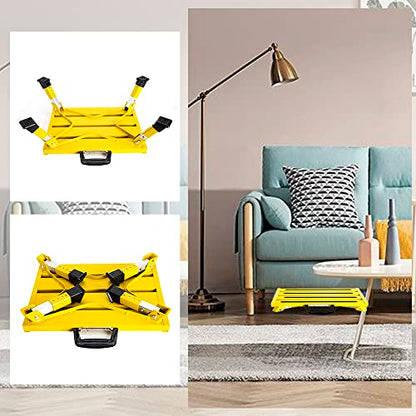 Homeon Wheels Adjustable Aluminum RV Step Stool, Folding Non-Slip Platform, Yellow - color: Yellow