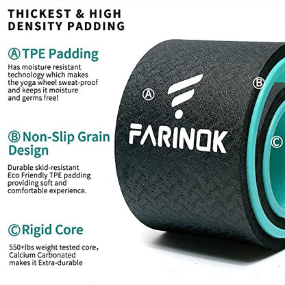 Yoga Wheel Set of 2, Upgraded 10MM Thick Back Wheels for Pain Relief & Stretching, Strongest Back Roller for Deep Tissue Massage, Improving Yoga Poses Backbend - style: Set of 2