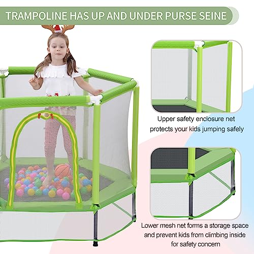 Trampoline, Portable Foldable Trampoline in-Home Mini Rebounder with Adjustable Handle, Exercise Trampoline for Adults, 40" Max Load 330lbs (Green)