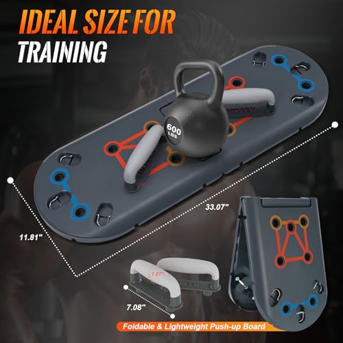 Hikeen Push Up Board - Portable Push Up Bar for Home & Travel, Multi-Functional Fitness Workout Equipment | Ideal Home Gym Equipment for Strength Training | Durable Push Up Board for Men and Women