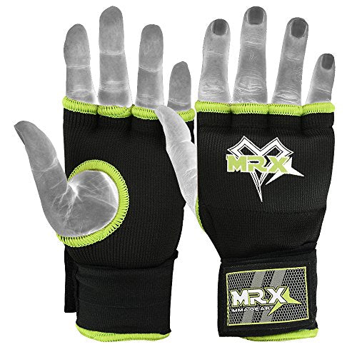 MRX Boxing Hand Wraps Inner Gloves for Punching – Knuckle and Fist Protection – Elasticated Padded Under Mitts with Quick Long Wrist Wrap – Great for MMA, Muay Thai, Kickboxing & Martial Arts Training