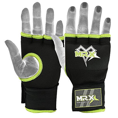 MRX Boxing Hand Wraps Inner Gloves for Punching – Knuckle and Fist Protection – Elasticated Padded Under Mitts with Quick Long Wrist Wrap – Great for MMA, Muay Thai, Kickboxing & Martial Arts Training