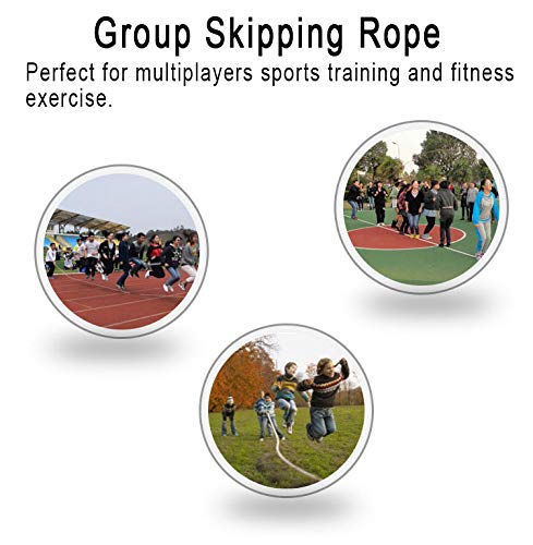 ACEONE Long Jump Rope, Multiplayer Skipping Rope with Wooden Handle for Kids and Adult, Team Group Jumping Rope for School Sport and Outdoor Activity - size: 32.8ft