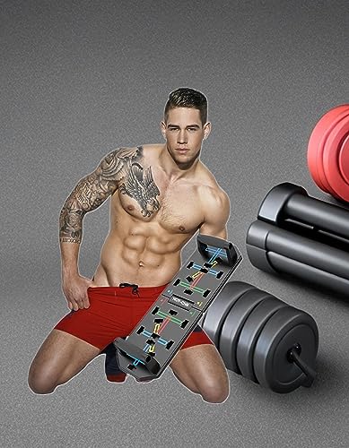 Push Up Board At Home Workout Equipment for Arms Shoulder Chest Back and Hands Pushup board with Hand Grip Foldable Pushup Bar with Color coded positions for Muscle Growth and Strength.
