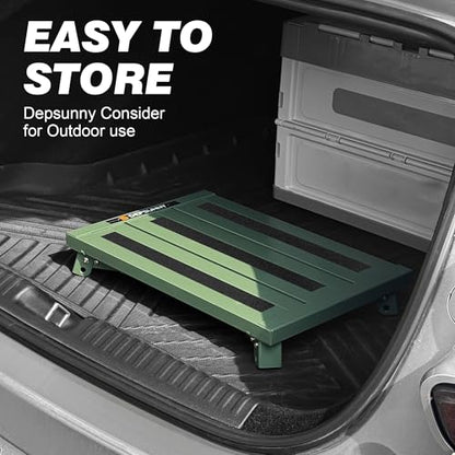 Adjustable RV Step Stool, 3-Step Height Adjustment, Foldable Legs, Wide Anti-Slip Surface,Supports Up to 1,000 lb, Premium Aluminum Construction Easy to Carry (Army Green) - color: Army Green