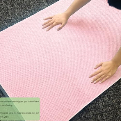 Yoga Mat Towel Non Slip for Hot Yoga, with a Sweat Towel, Anti-Slip Silicone Grip Dot, Waffle Fiber 400GSM,72'' x 25'' Mat Size,Grippy Yoga Mat Towel, Soft Absorbent for Hot Exercise,Bikram,Pilates