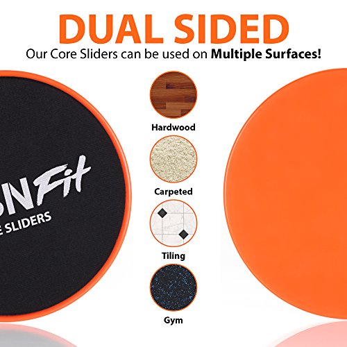 Gliding Discs Core Sliders - Dual Sided Exercise Disc for Smooth Sliding On Carpet and Hardwood Floors - Gliders Workout Legs, Arms Back, Abs at Home or Gym or Travel - Fitness Equipment