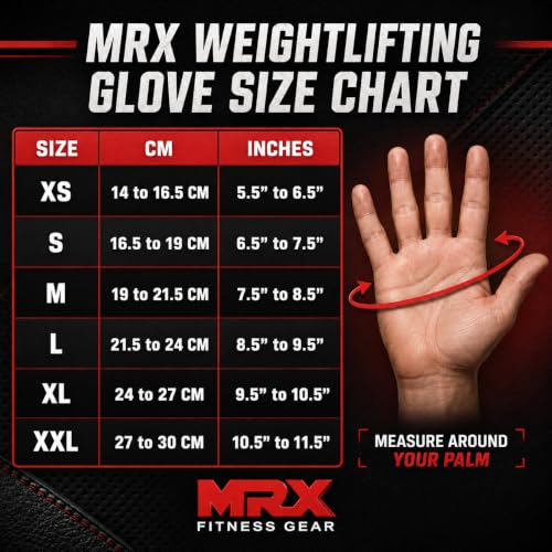 MRX Weight Lifting Gloves Gym Fitness Exercise Bodybuilding Workout Powerlifting - color: Red, size: X-Small