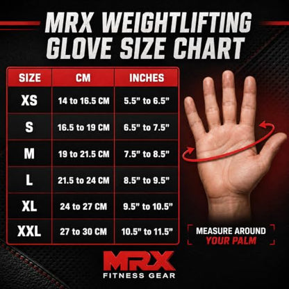 MRX Weight Lifting Gloves Gym Fitness Exercise Bodybuilding Workout Powerlifting - color: Red, size: X-Small