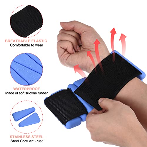 PATIKIL Ankle Weights for Women, 2Lbs Total (1Lb Each) Adjustable Wrist Weights with Removable Weights Arm Weights for Women & Men Yoga Training Walking Jogging Aerobics - color: Blue