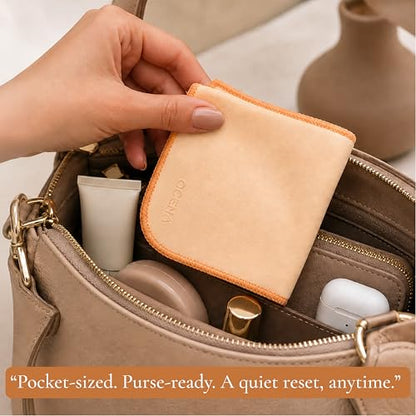 OCENA Women’s Pocket Sweat Towel Set for Face & Hands, 5-Pack Quick-Dry Microfiber Handkerchiefs, Small Gym Towel for Yoga, Pilates, Travel, 10 x 10 in, Sand Dune Beige