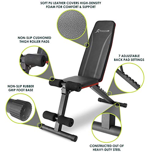 ProsourceFit Weight Bench for Weight Training and Full Body Workout for Home and Gym Fitness