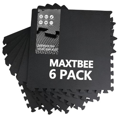 1/2 inch Thicked Gym Floor Mats (20 Sq Ft), 20 Tiles 12.6X12.6in High Density EVA Foam Gym Flooring for Home Gym, Weightlifting, Kids Play Area, Non-Slip, Free Splicing.