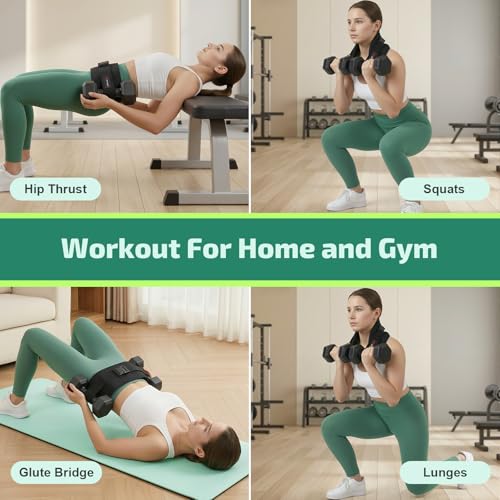 Hip Thrust Belt for Dumbbells, Kettlebells & Plates – ThrustFlex Booty Belt for Hip Thrust with Anti-Slip Neoprene Pad, Adjustable Glute Bridge Belt for Heavy Home Gym Workouts, Supports 400 lbs