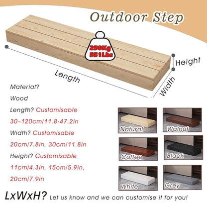 Heavy Duty Wood Platform, High Step Platform Walnut, Outside Mobility Steps for Campers Adult Elderly Pet Kids, High Beds Wood Platform(50x30x20cm/20x12x8in) - size: 50x30x20cm/20x12x8in