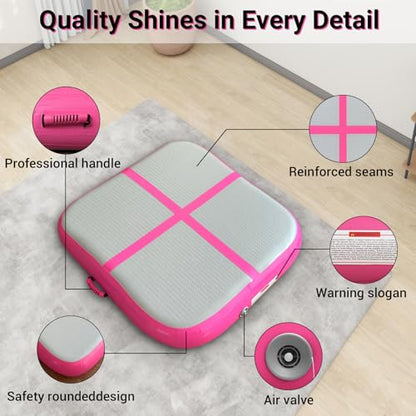 Air Mat Tumble Track, Gymnastics Mats Tumbling Track with Electric Air Pump for Home Use Cheerleading Training Kids Gym Yoga