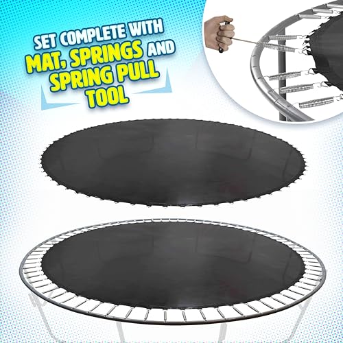 Upper Bounce Machrus Mini Trampoline Adults - Rebounder Exercise Fitness Kids Trampolines - Small Rebounder Durable Jumping Mat, Portable & Foldable - size: 12 ft - 80 V-Rings & 7" Springs