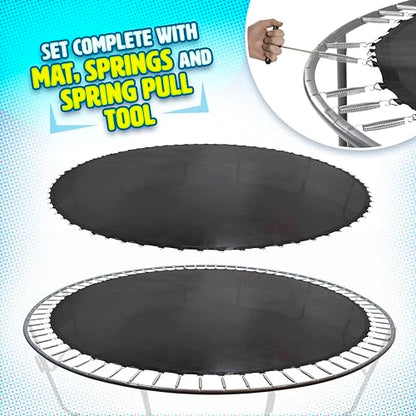 Upper Bounce Machrus Mini Trampoline Adults - Rebounder Exercise Fitness Kids Trampolines - Small Rebounder Durable Jumping Mat, Portable & Foldable - size: 14 ft - 72 V-Rings & 7" Springs