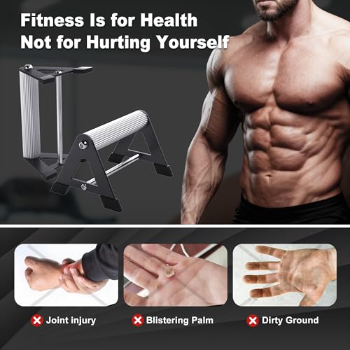 Push Up Bar - Heavy-Duty Stainless Steel Pushup Stands with Non-Slip Base, 660LB Capacity, Portable Home Gym Equipment for Strength Training & Floor Workout