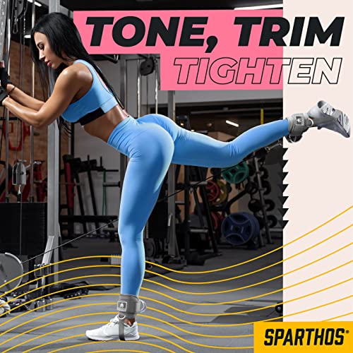 Sparthos Kickback Ankle Straps for Gym Cable Machines, Glute Cuff, 2-Pack - color: Iron Gray (Pack of 2)