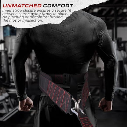 TAVIEW Sled Pulling Belt with Adjustable Closure, 2 Sled Pulling Straps & 4 Hooks – Ideal for Resistance Training, Strength