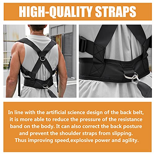 Sled Pulling Harness, Tire Pulling Harness with Pull Strap for Resistance Training, Adjustable Padded Shoulder Strap