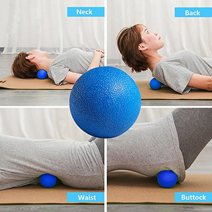 Manual Massage Ball for Back/Neck/Foot Pain and Deep Tissue, Gym Yoga Sports Fitness Body Roller Massager for Plantar Fasciitis, Muscle Soreness Relax, Trigger Point Release