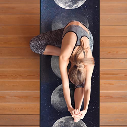 QiyI Hot Yoga Towel with Grip Dots, Non Slip, 70"x26", Moon Cycle - color: Moon Cycle, size: 70"x26"