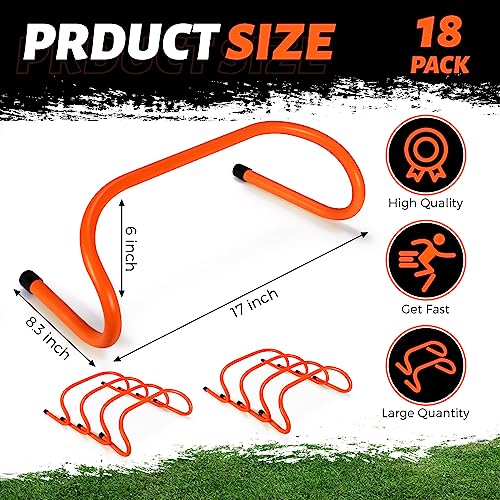 Wettarn 18 Pcs 6" Speed Training Hurdles Mini Agility Hurdles Bulk - color: Orange