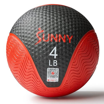 Sunny Health & Fitness Medicine Ball with Premium Dual Textured Grip - size: 4 LB
