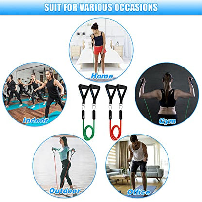 Door Anchor Strap for Resistance Bands Exercises, Multi Point Anchor Gym Attachment for Home Fitness, Portable Door Band Resistance Workout Equipment, Easy to Install, Punch-Free, Nail-Free - style: Bands+Handles (20+30 LBS)