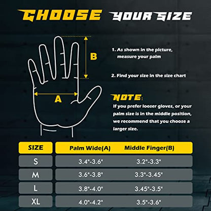 FREETOO Full-Finger Workout Gloves for Men, Padded Gym Gloves with Grip - size: Medium