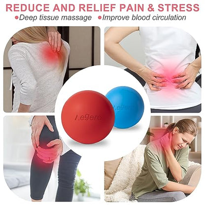 Massage Lacrosse Balls for Myofascial Release,Yoga Deep Tissue Massage,Trigger Point Therapy and Foot Plantar Fasciitis,Muscle Soreness Massager Ball (2Pack, Pink) - color: Pink