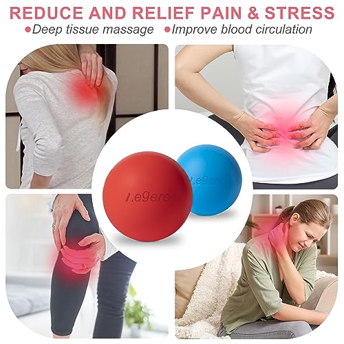 Massage Lacrosse Balls for Myofascial Release,Yoga Deep Tissue Massage,Trigger Point Therapy and Foot Plantar Fasciitis,Muscle Soreness Massager Ball (2Pack,Red) - color: Red
