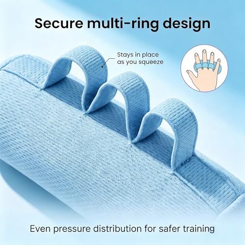 Firm Palm Grip Strengthener with PE Tube Filling, Finger Contracture Cushion for Hand Therapy, Adjustable Hand Splint Alternative for Stroke Recovery, Grip Strength & Hand Function Training, Blue