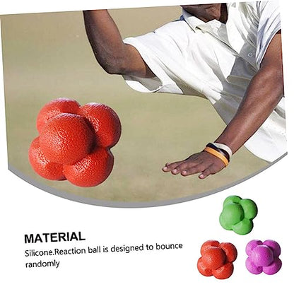POPETPOP 3Pcs Hexagonal Reaction Ball Agile Training Ball for Fitness and Sports Reflexes Hand Eye Coordination Fun for All Ages Training Drills