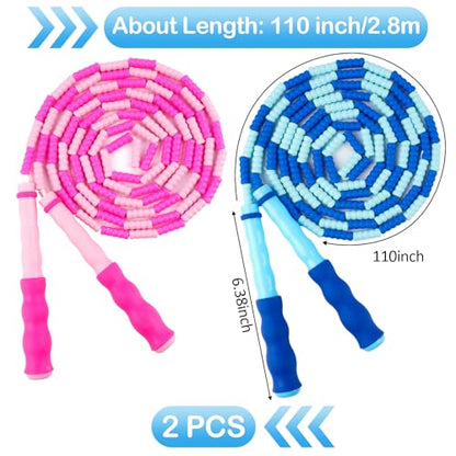 Jump Rope for Kids, Adjustable Jump Ropes for 4 5 6 7 8 10 12, Tangle Free - color: Blue and Pink