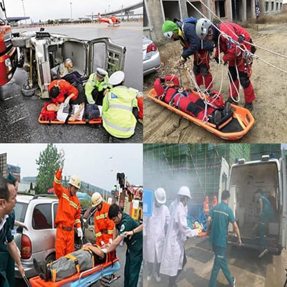 PE Spine Board Stretcher, Foldable Water Floating Stretchers with 3 74.8 IN Black Adjustable Straps, 2 & 4-Fold First Responder Backboard for Emergency Rescue(75.2x18.5x1.2 in/191x47x3cm-4 Fold) - size: 75.2x18.5x1.2 in/191x47x3cm-4 Fold