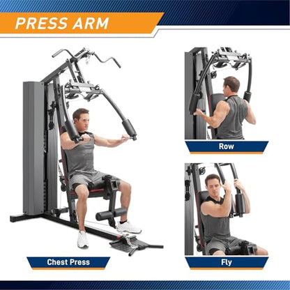 Marcy Multifunctional Workout Station 100lbs to 200lbs Stack Home Gym for Weightlifting and Bodybuilding - color: Black - 200 lbs
